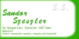 sandor szeszler business card